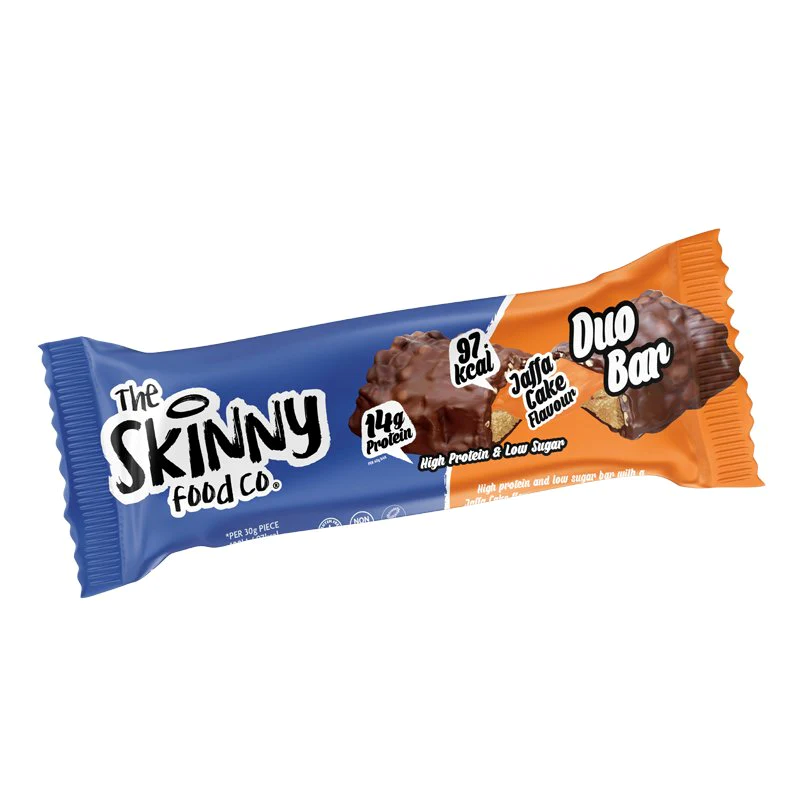 The Skinny Food Co Duo Low Sugar High Protein Bar - 12 x 60g / Jaffa Cake - Protein Bars