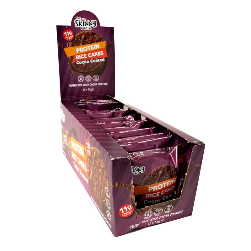 The Skinny Food Co Skinny Rice Cake With High Protein Cocoa - 12 x 55g / Chocolate - Protein Rice Cake