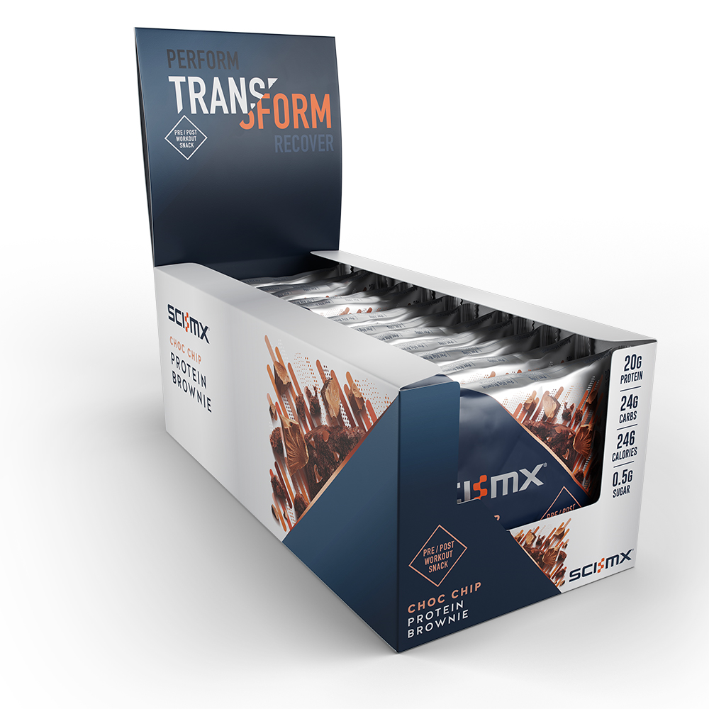 Sci-MX Brownie - 12x65g / Chocolate Chip - Protein Brownies