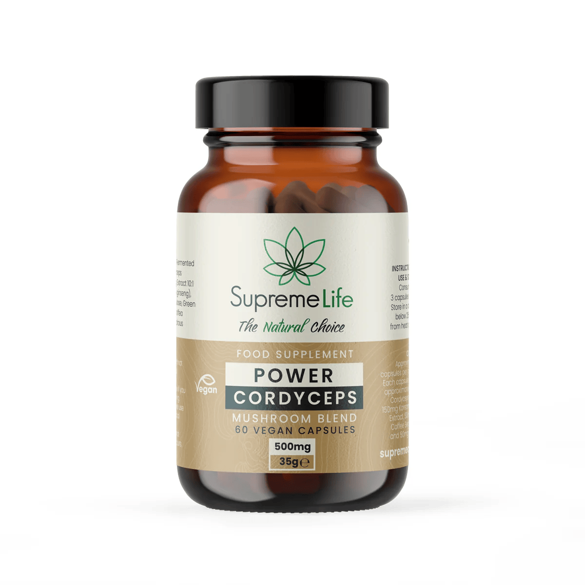 Supreme CBD Cordyceps Vegan Capsules - Power (500mg) - 60 Caps
