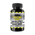 Supplement bottle labeled 'Creatine 3000' with black and yellow design on a white background