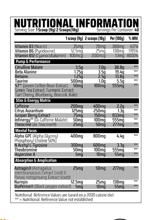 Chemical Warfare The Bomb - Pre-Workout Powder