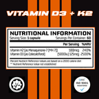 Chemical Warfare Vitamin D3 & K2 - 60 Caps - Vitamin D3 & K2 Capsules