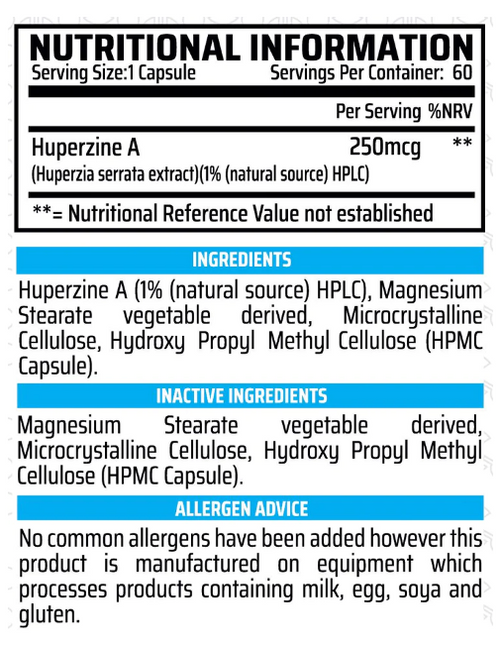 Chemical Warfare Huperzine A - 60 Caps - Zinc Capsules