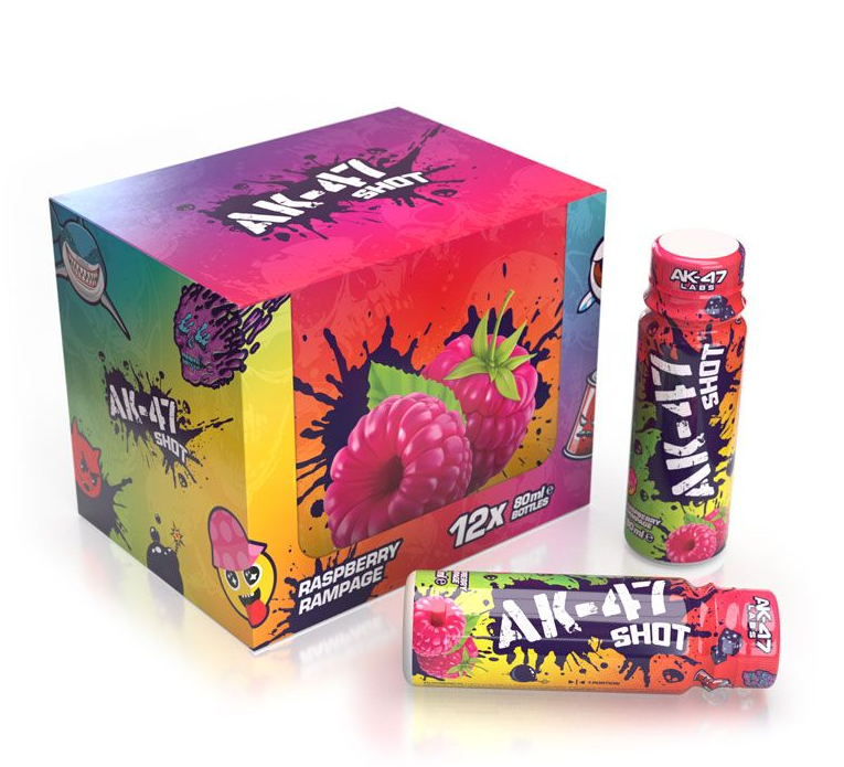 AK-47 Labs Shots - 12x80ml / Raspberry Rampage - Pre-Workout Shots