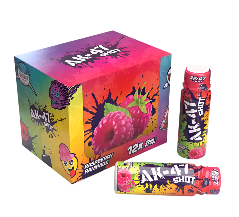AK-47 Labs Shots - 12x80ml / Raspberry Rampage - Pre-Workout Shots