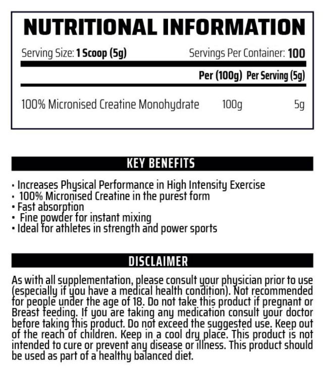 Chemical Warfare Creatine Monohydrate 200g - MyGymSupplements