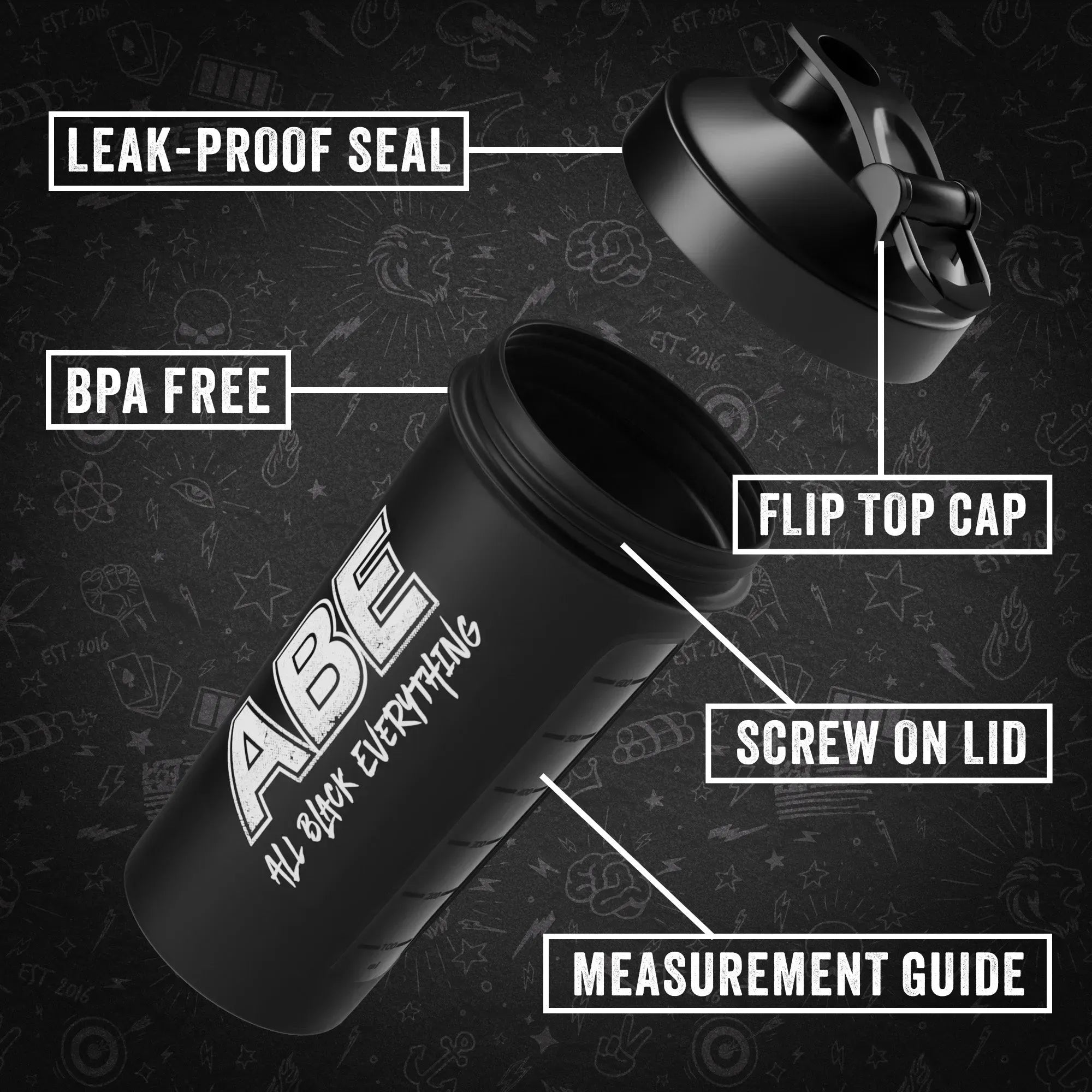 Applied Nutrition ABE Shaker - 700ml / Black - British Brands