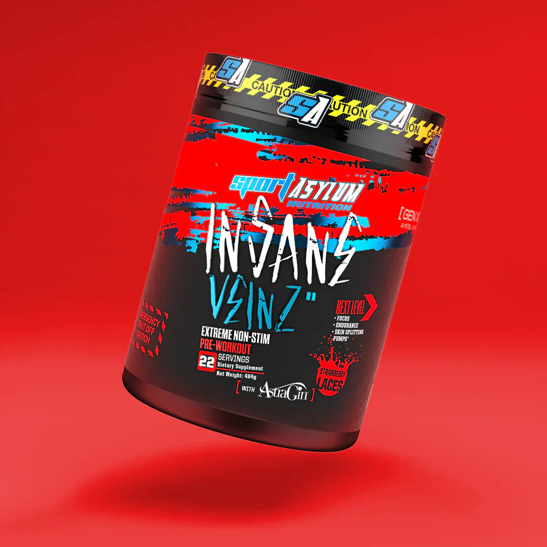 Sport Asylum Insane Veinz - 484g / Strawberry Laces - Pre-Workout Powder