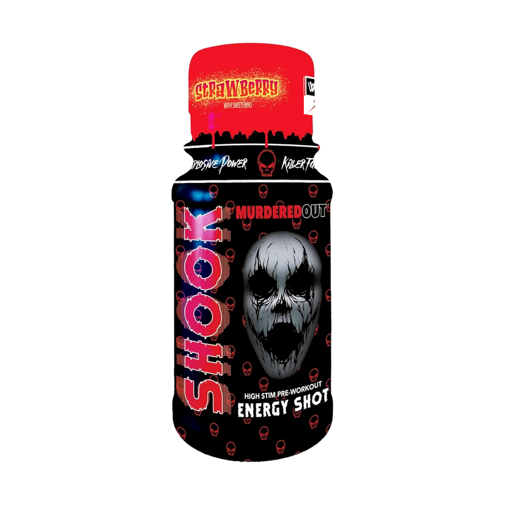 Murdered Out Shook Energy Shot - 12x60ml / Strawberry - Pre-Workout Shots
