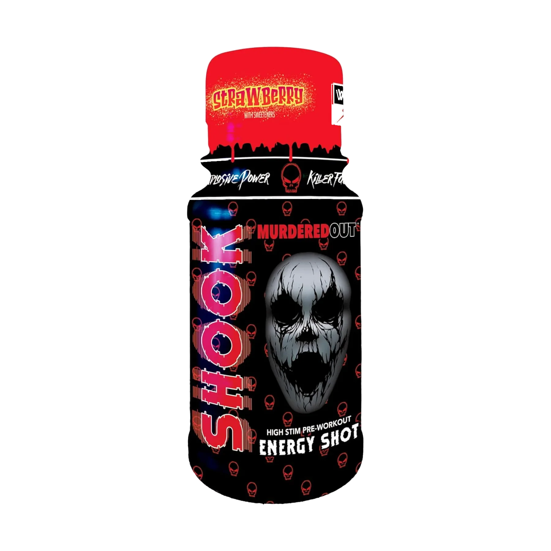 Murdered Out Shook Energy Shot - 12x60ml / Strawberry - Pre-Workout Shots
