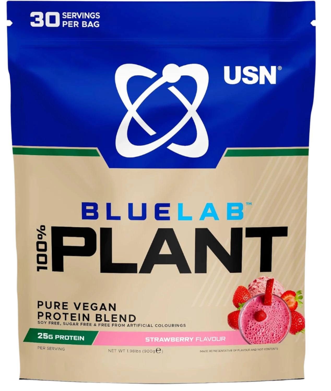 USN 100% Plant Protein - 900g / Strawberry - Plant Protein Powder