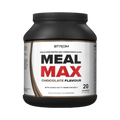 Strom Sports MealMAX chocolate-flavored premium protein for quick digestion in black tub