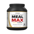 Black Strom Sports MealMAX tub with vanilla-flavored premium protein for quick digestion