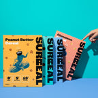 Colorful surreal protein cereal boxes with Surreal Protein Cereal branding and nutritional info