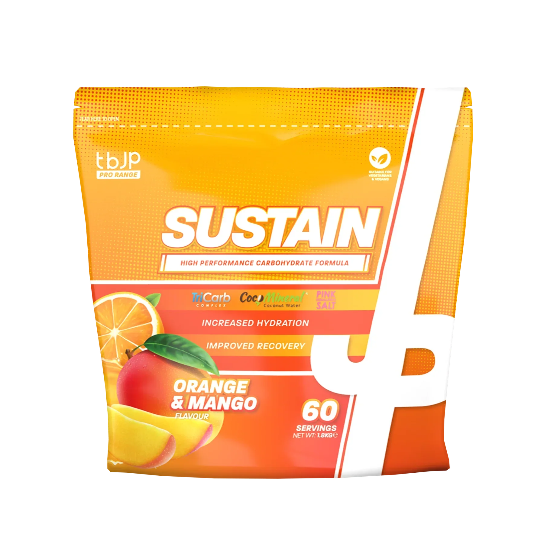 Trained By JP Sustain Intra Workout - 1800g / Orange & Mango - Carbohydrate Powder