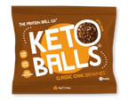 Brown package of Keto Balls Classic Choc Brownies from The Protein Ball Co keto balls snack