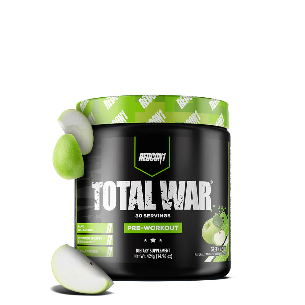 RedCon1 Total War 30 Servings - 424g / Green Apple - Pre-Workout Powder