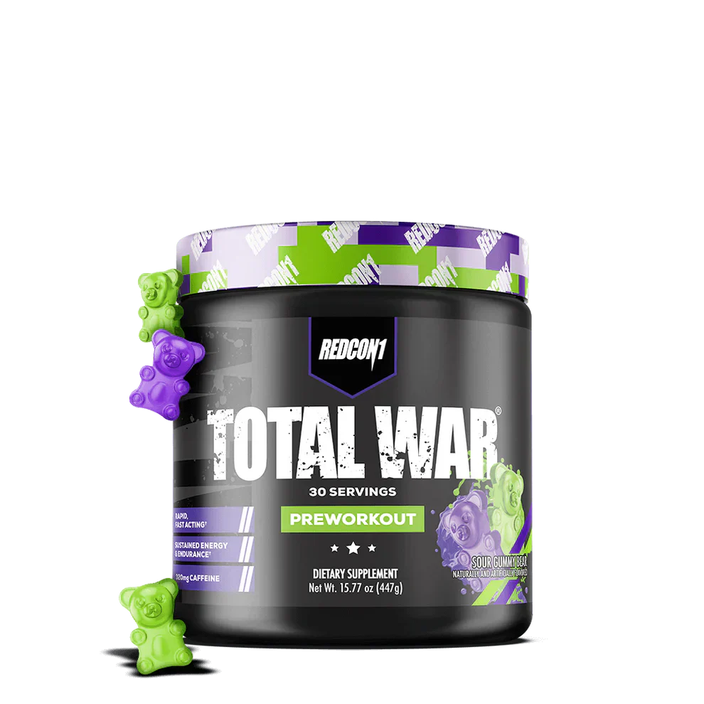 RedCon1 Total War 30 Servings - 447g / Sour Gummy Bear - Pre-Workout Powder