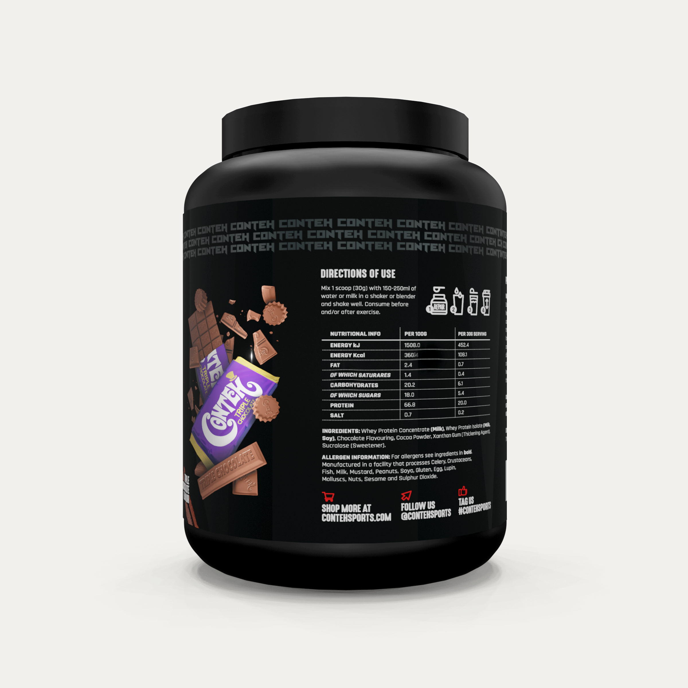 Conteh Sports Repair - Protein Blend Powder (Whey Protein Concentrate Whey Protein Isolate Calcium Caseinate Micellar