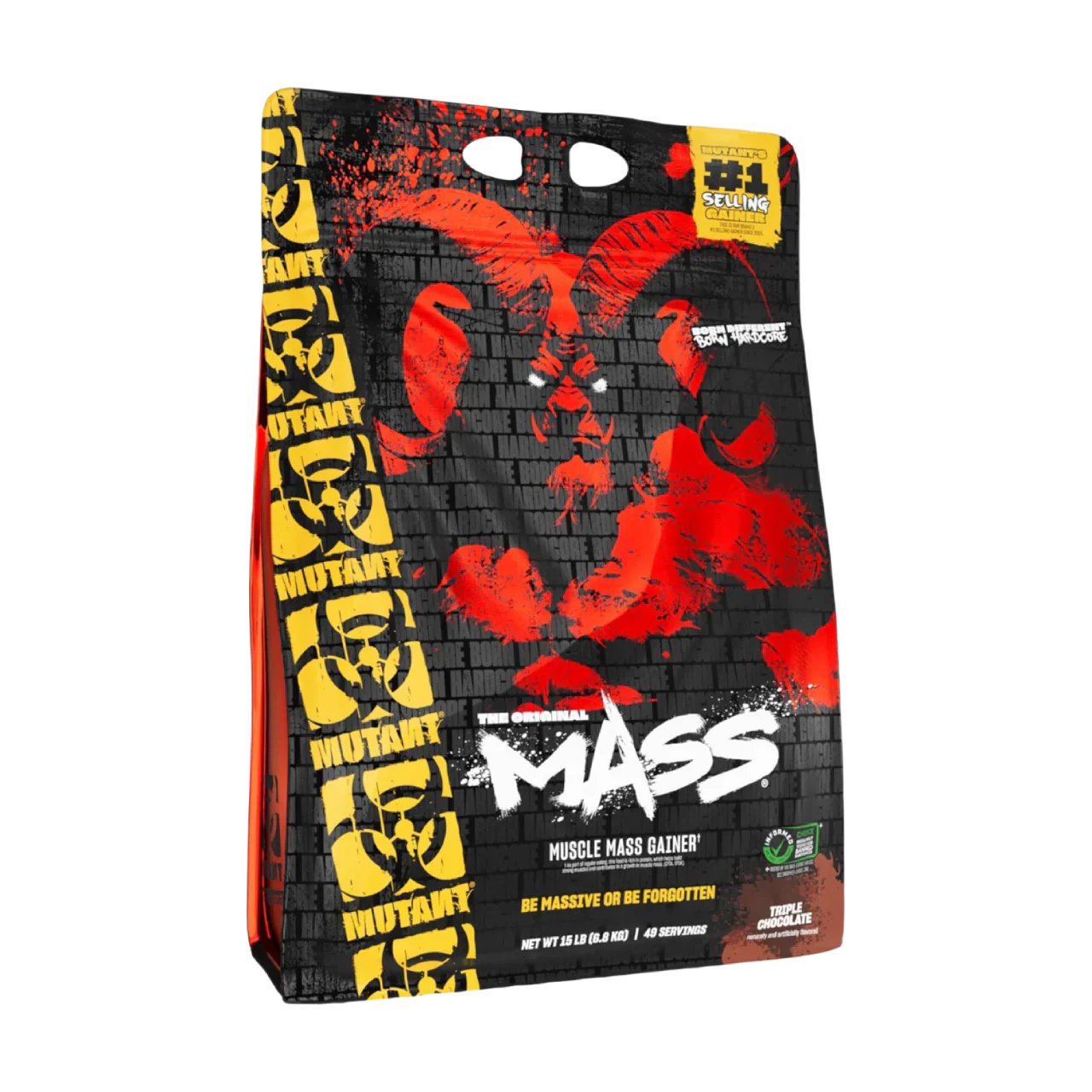 Black and red Mutant Mass muscle gain bag for muscle mass building