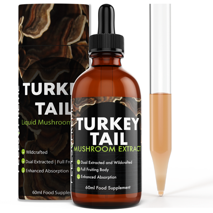 Feel Supreme Turkey Tail Mushroom Liquid | High Strength Tincture for Immunity - 60ml - Mushroom Extract Liquid