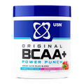 Blue and white USN BCAA Power Punch tub for muscle growth and protein synthesis