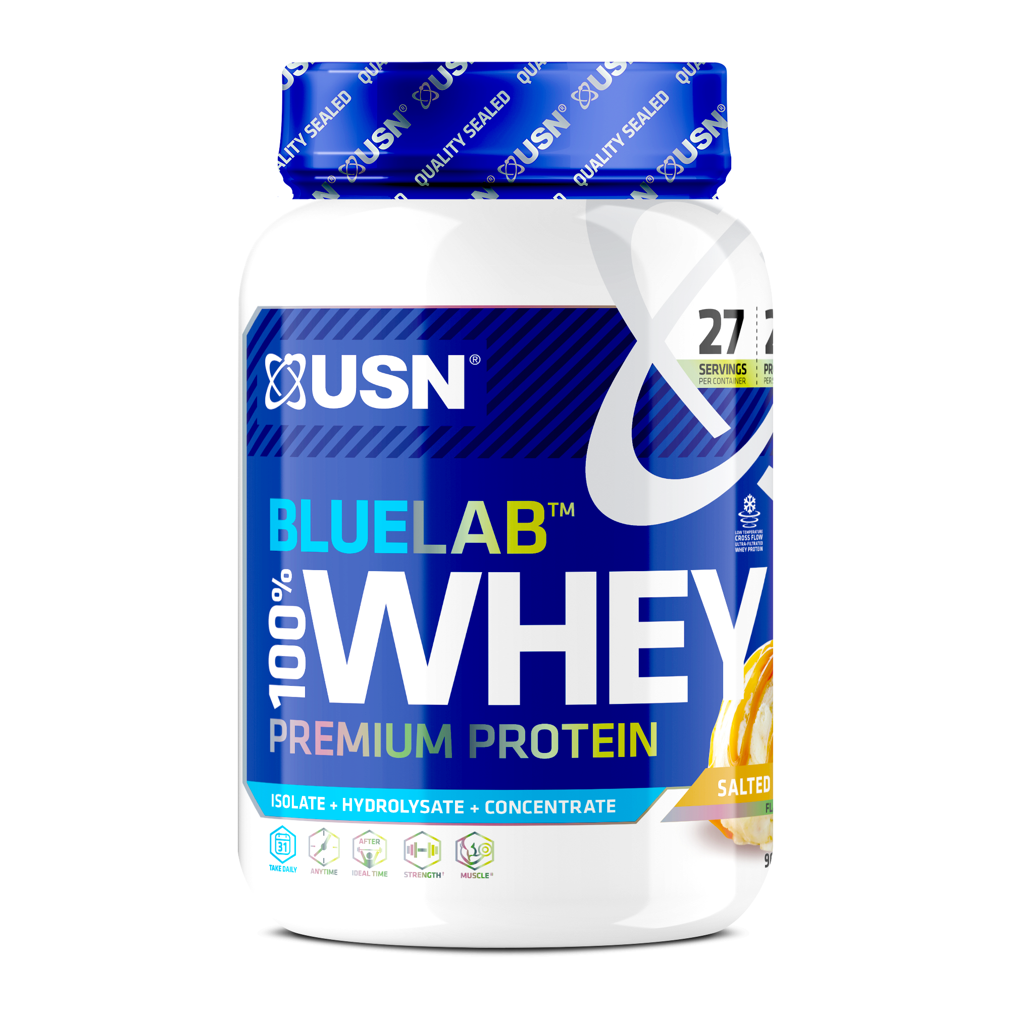 USN Blue Lab Whey - 908g / Salted Caramel - Whey Protein Powder