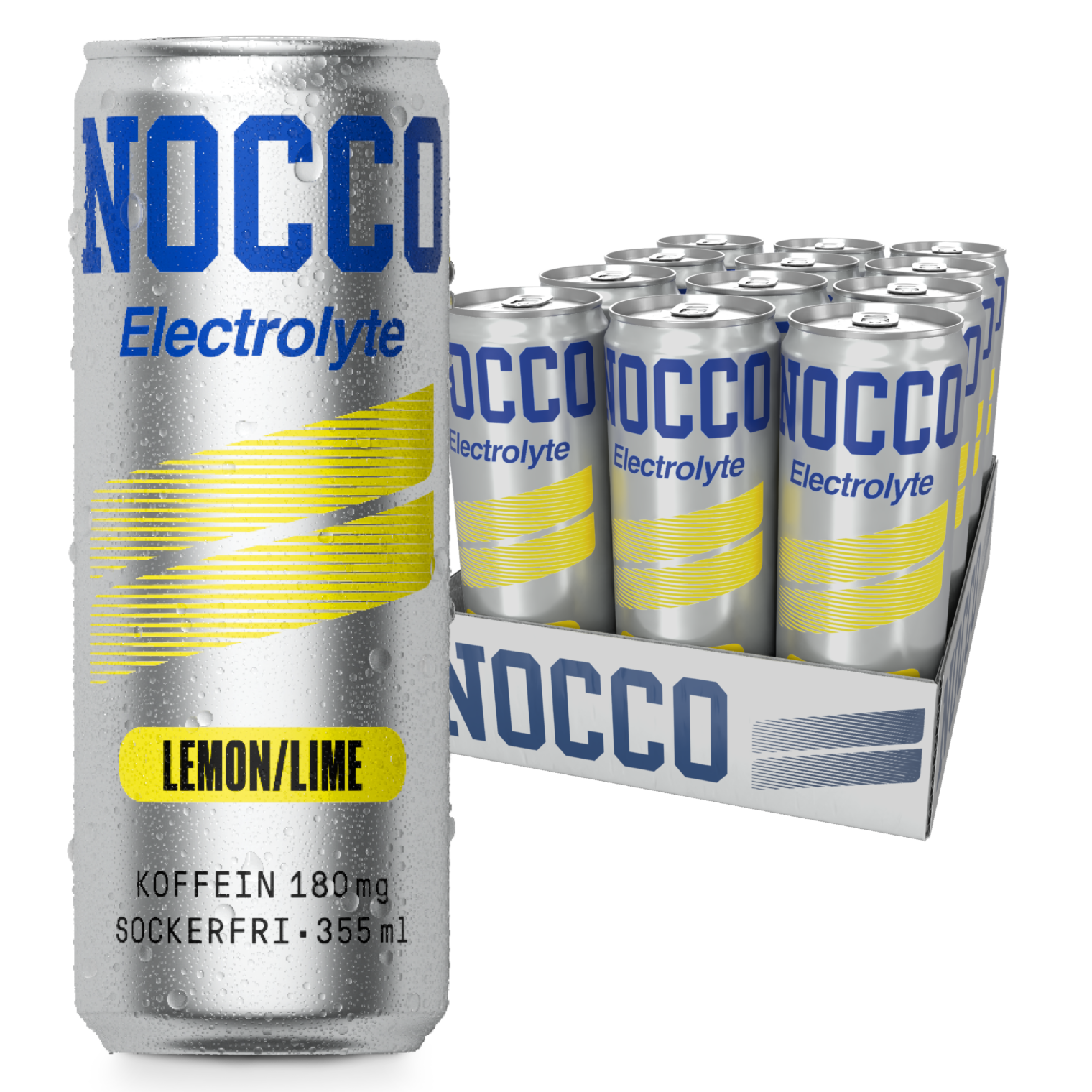 NOCCO Electrolyte Energy Drink 12x355ml Sugar Free Cans | 180mg Caffeine + Electrolytes
