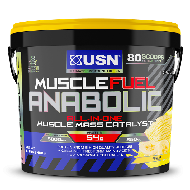 USN Muscle Fuel Anabolic - 4kg / Banana - All-In-One Gainer Powder