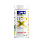 White USN Phedracut Lipo X bottle with 80 capsules, your fat metabolism booster for weight loss journey