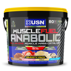 USN Muscle Fuel Anabolic Variety Pack - 4kg / Cookies and Cream/Choc/Strawb/Vanilla - All-In-One Gainer Powder