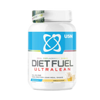 White USN Diet Fuel Ultralean meal replacement shake tub with vanilla flavor for high protein calorie control