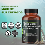 Feel Supreme Seamoss with Bladderwrack and Spirulina | Detox Blend - 90 Veg Caps - Detox Support Capsules