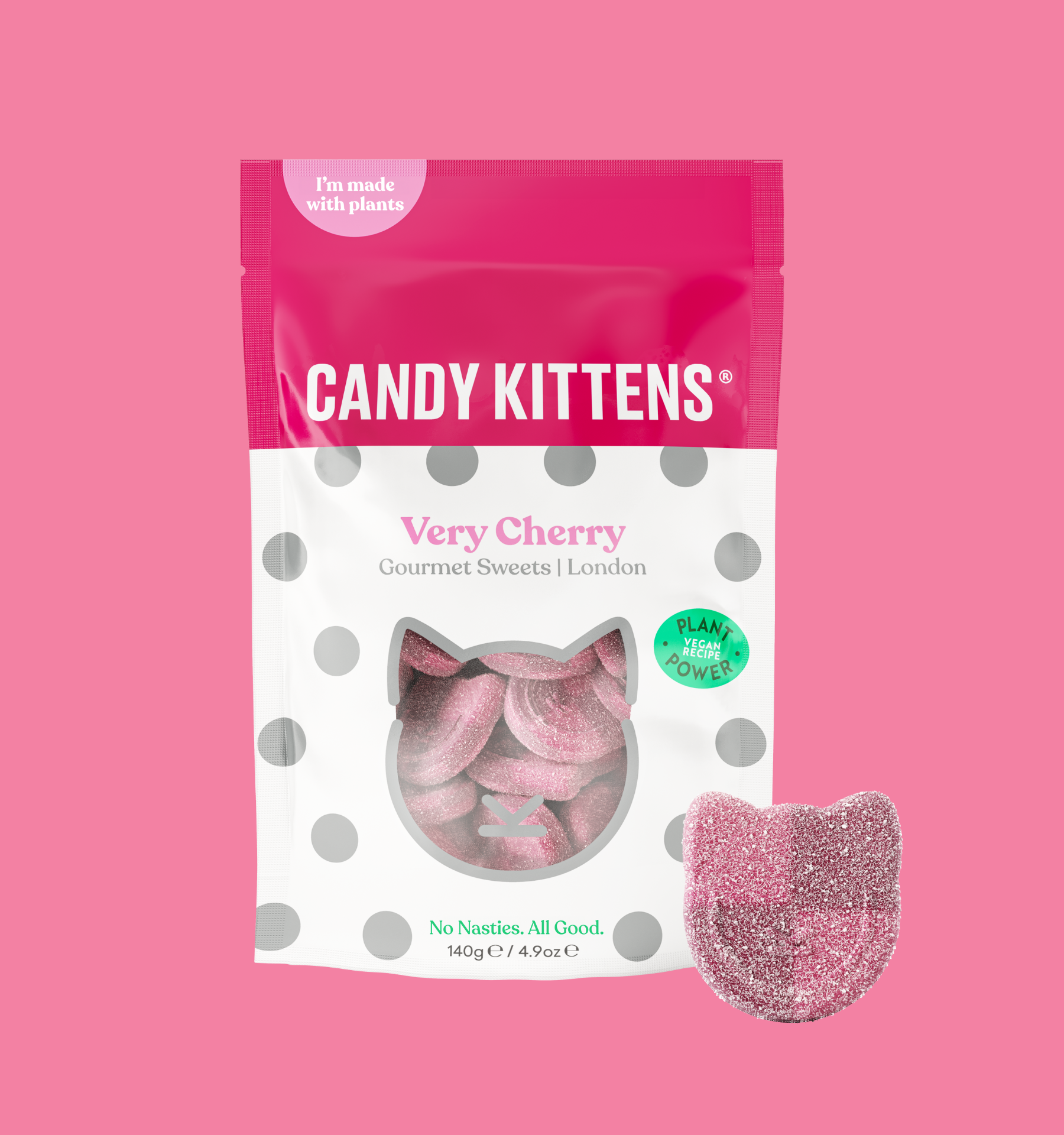 Candy Kittens 10x140g Very Cherry - Fruit & Chewy