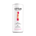 White Virtue Clean Energy Yerba Mate can with peach raspberry flavor natural caffeine drink