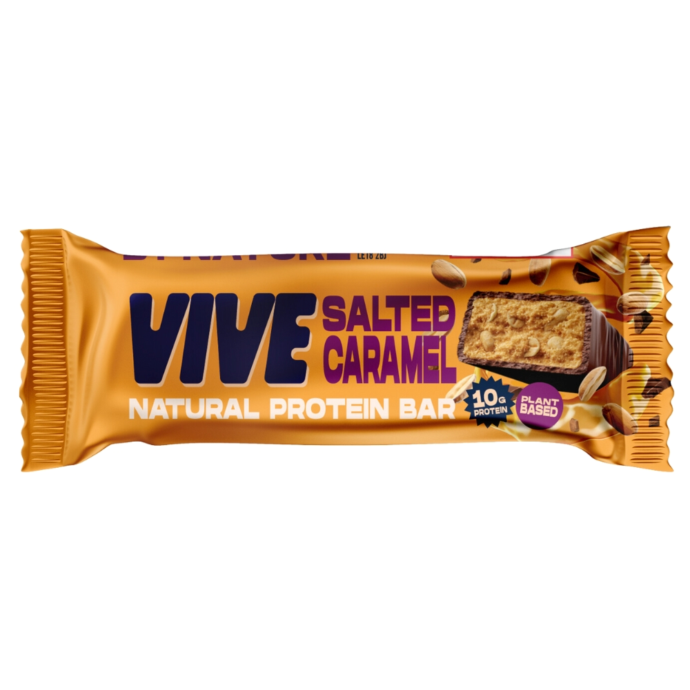 Vive Natural Protein Snack Bar - 12x49g / Salted Caramel - Protein Bars