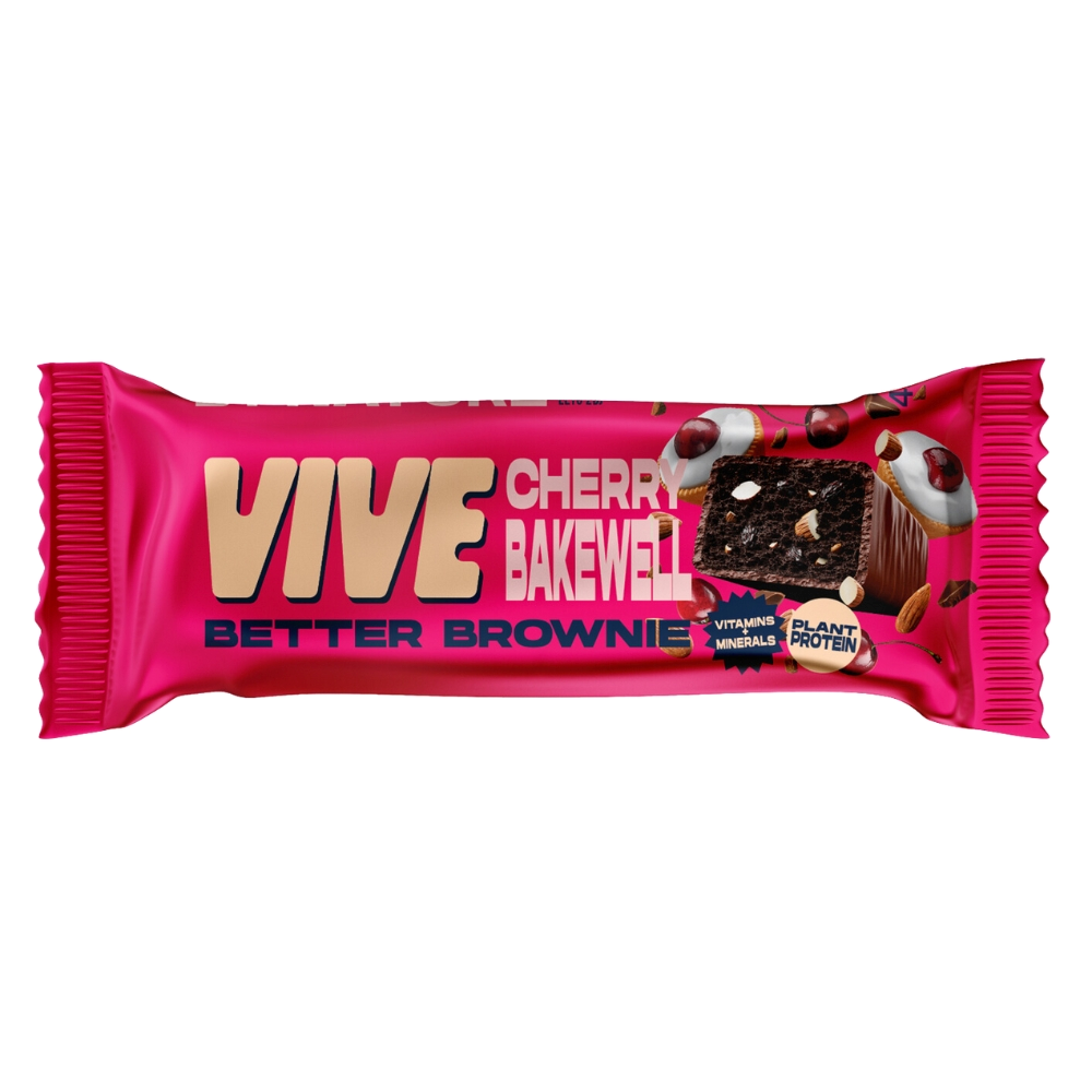 Vive Better Brownie - 15x40g / Cherry Bakewell - Vegan Protein Brownies