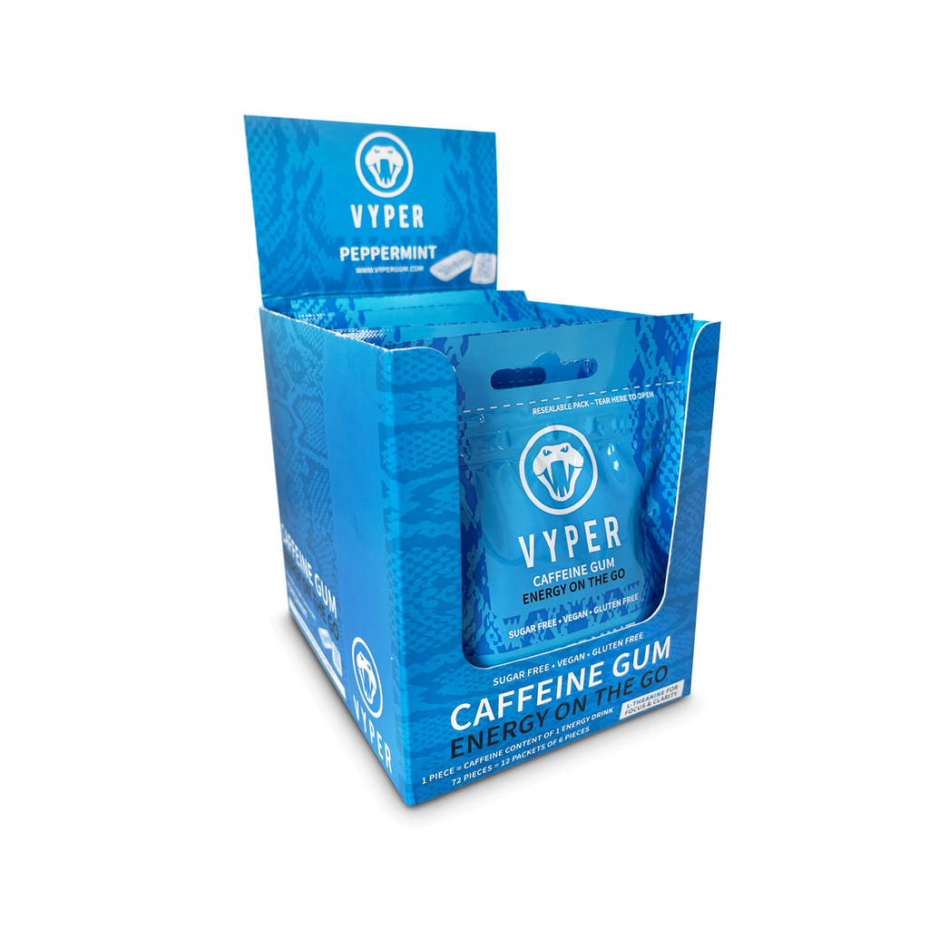 VYPER Caffeine Gum - 12x14g / Peppermint - Caffeine Chewing Gum
