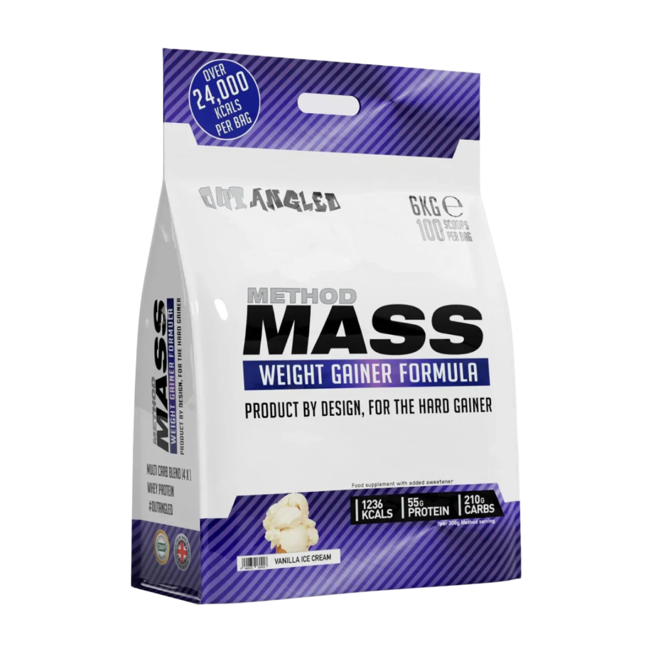 Outangled Method Mass - 6kg / Vanilla Ice Cream - Weight Gainer Powder