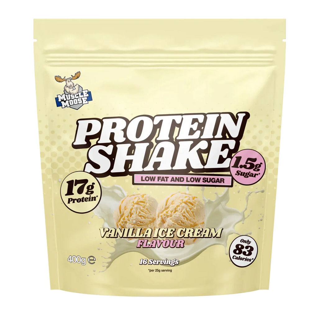 Vanilla muscle moose protein shake powder for muscle recovery and muscle moose protein