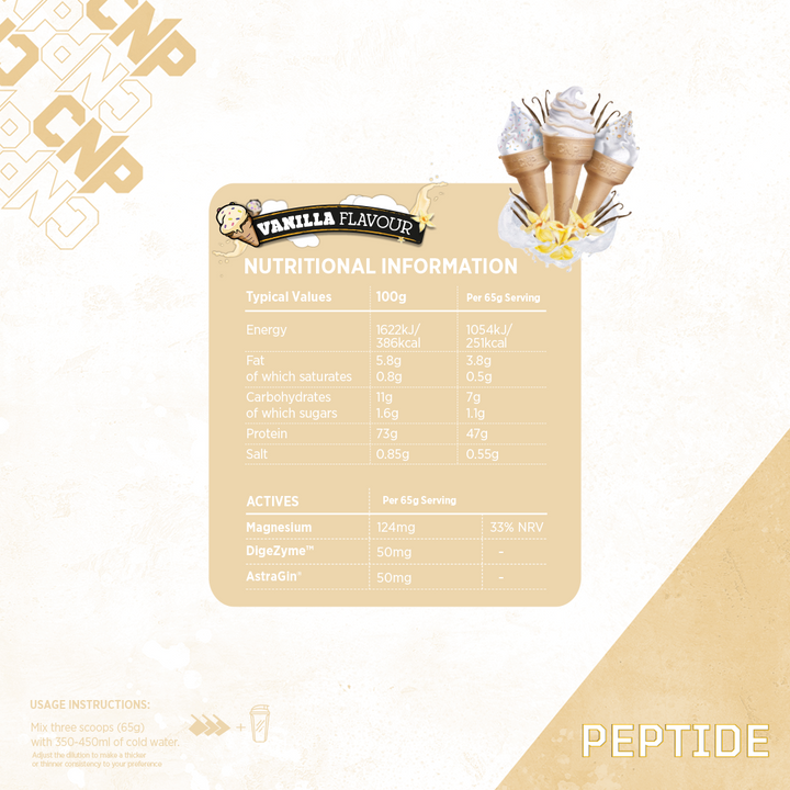 CNP Peptide - Protein Blend Powder (Whey Protein Concentrate Whey Protein Isolate Calcium Caseinate Micellar Casein