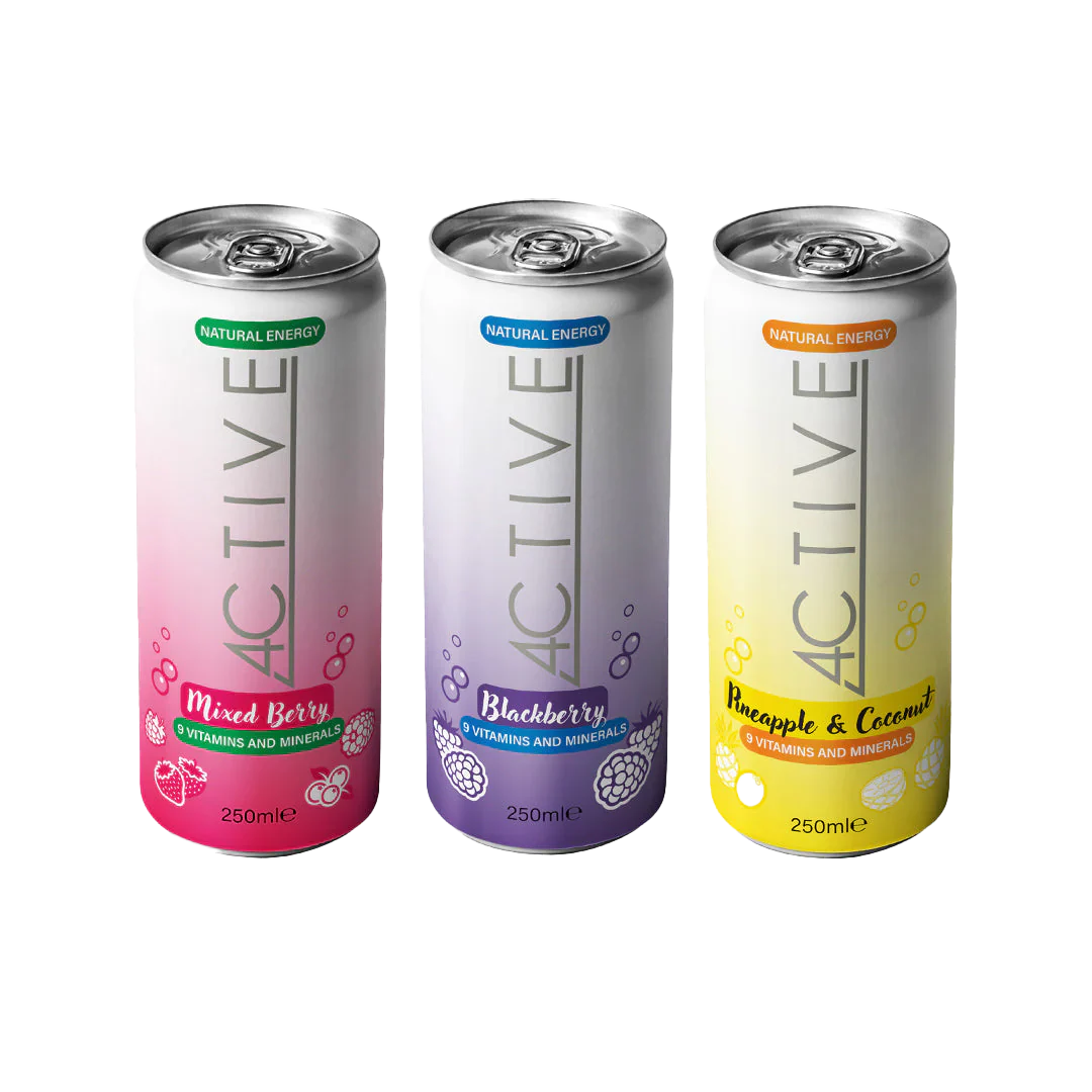 4CTIVE Natural Energy Drink - 12x330ml / Mixed Berry - Ready-To-Drinks