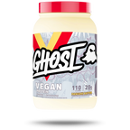 Ghost Vegan Protein tub in pancake batter flavor, soy free plant-based protein blend