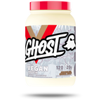 Ghost Vegan Protein tub with soy free plant-based protein blend in Chocolate Cereal Milk flavor
