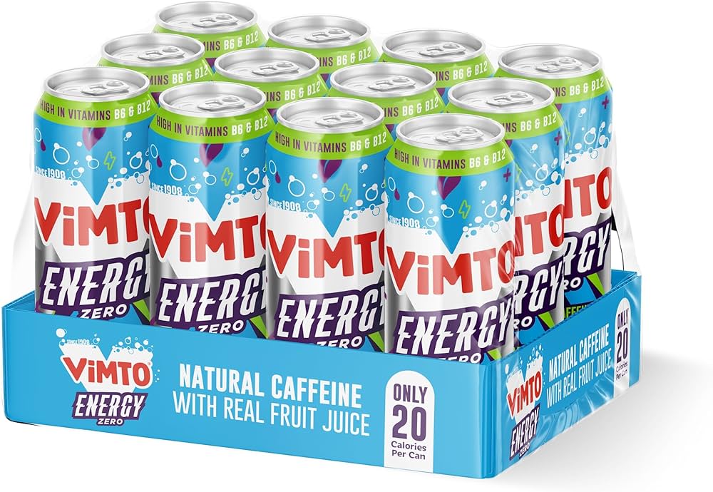 Vimto Energy No Added Sugar - 12x500ml - Energy Drinks