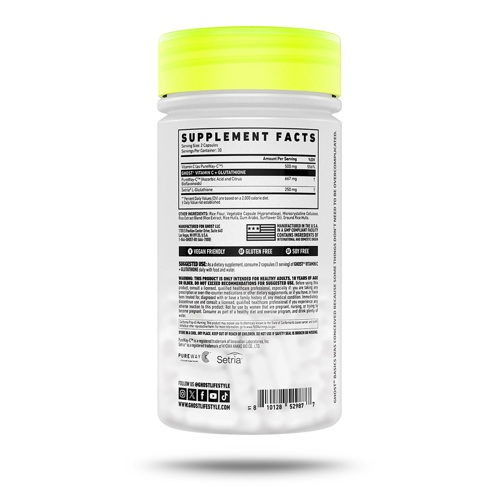 Ghost Basics - Vitamin C and Glutathione 60 Caps - MyGymSupplements