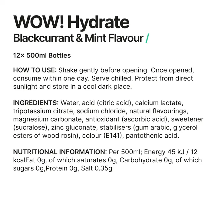 Wow Hydrate WOW! Hydrate 12x500ml - MyGymSupplements