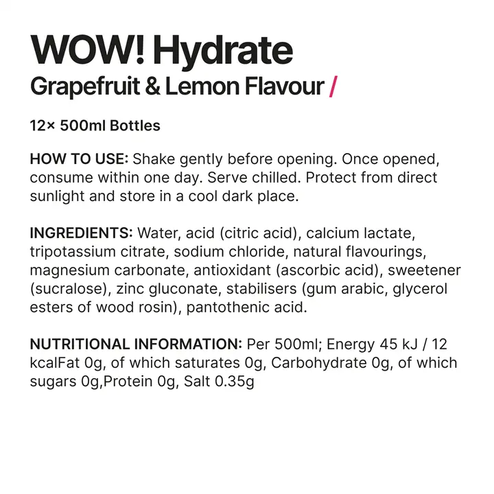 Wow Hydrate WOW! Hydrate 12x500ml - MyGymSupplements