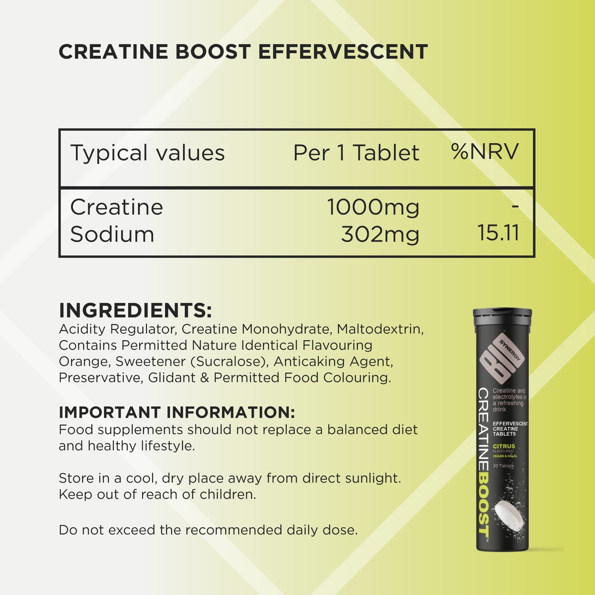 Bio-Synergy Creatine Boost Effervescent 20 Tabs